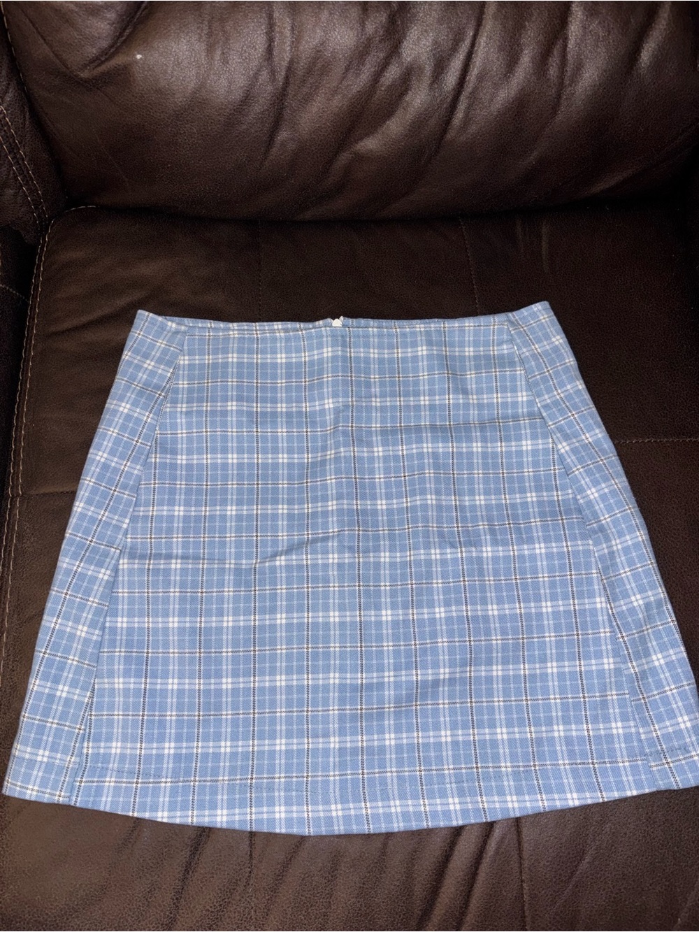 Harlow - Blue Plaid A-Line Women's Mini Skirt